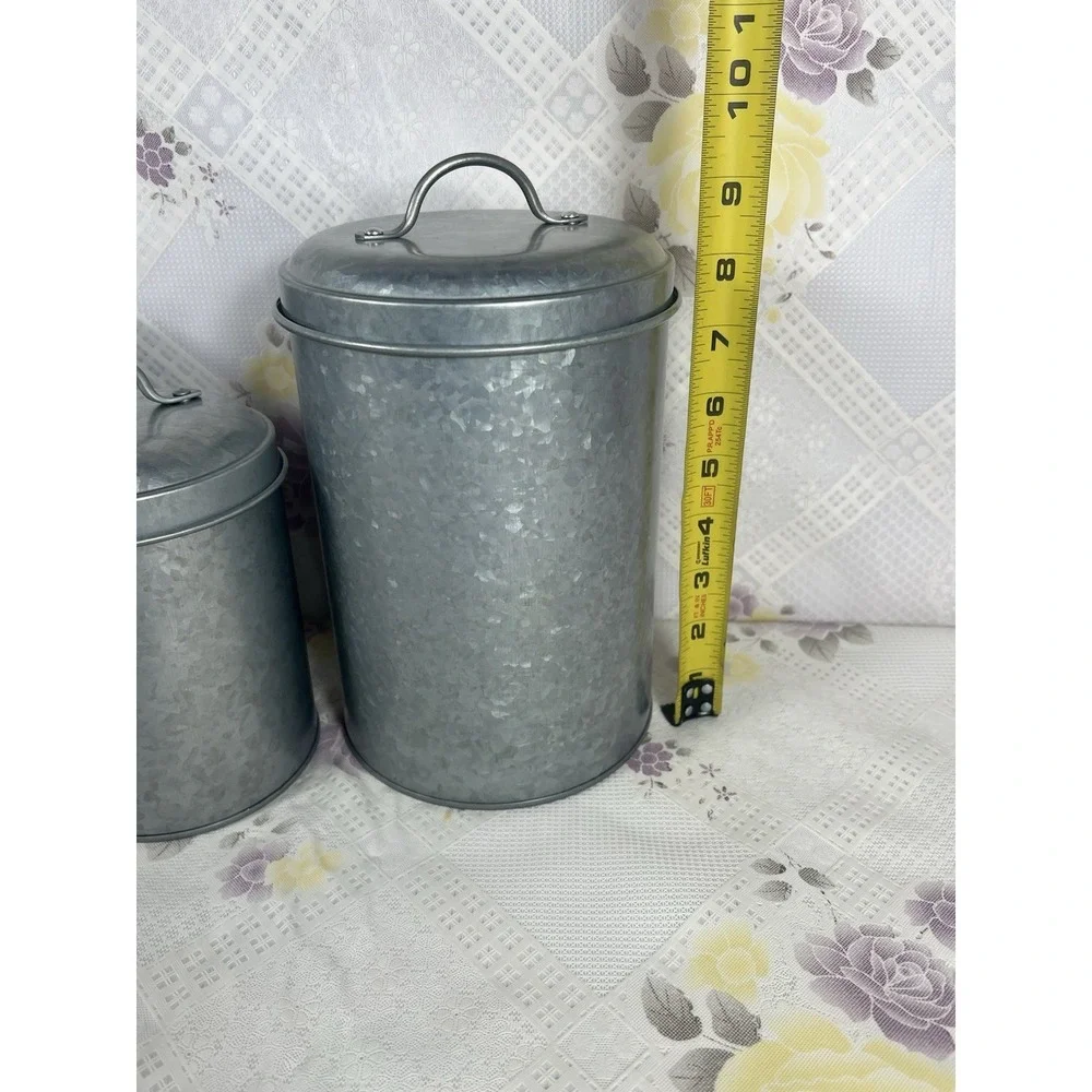 Set of 3 Food Containers with Lids, Rustic Vintage Jars, Country Kitchen